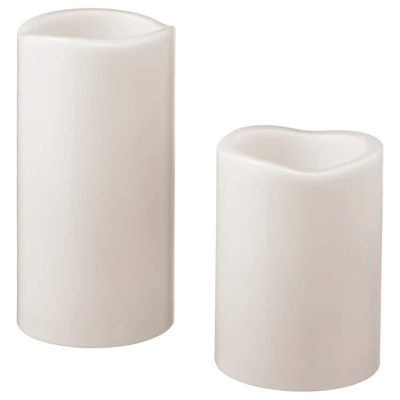 IKEA Godafton LED block candle set of 2 gray - Picture 2 of 5